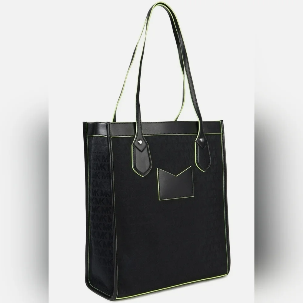 Michael Kors | Bay Large Woven Canvas Tote Bag | Shoulder Bag | Neon | Womens - Picture 5 of 12
